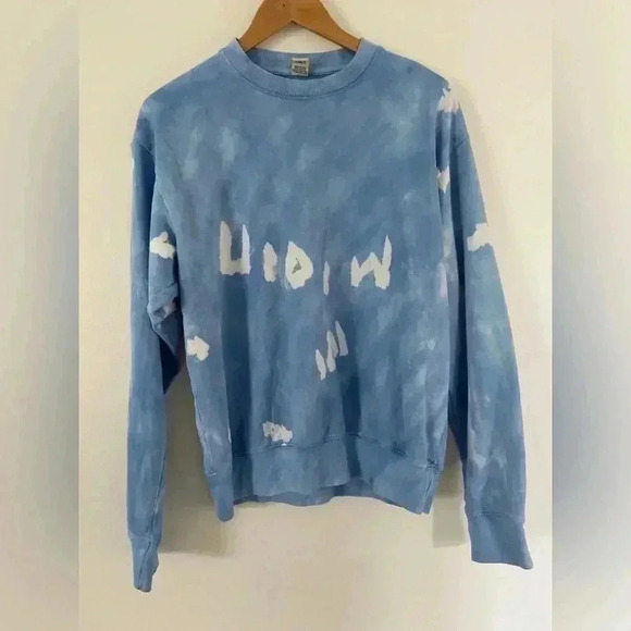 Sporty And Rich Blue Tie Dye Crewneck Side S - Picture 5 of 6